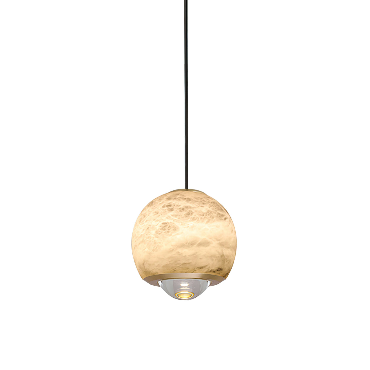 Zephaan Modern Minimalist Brass Alabaster Pendant Light - Lamp Copper