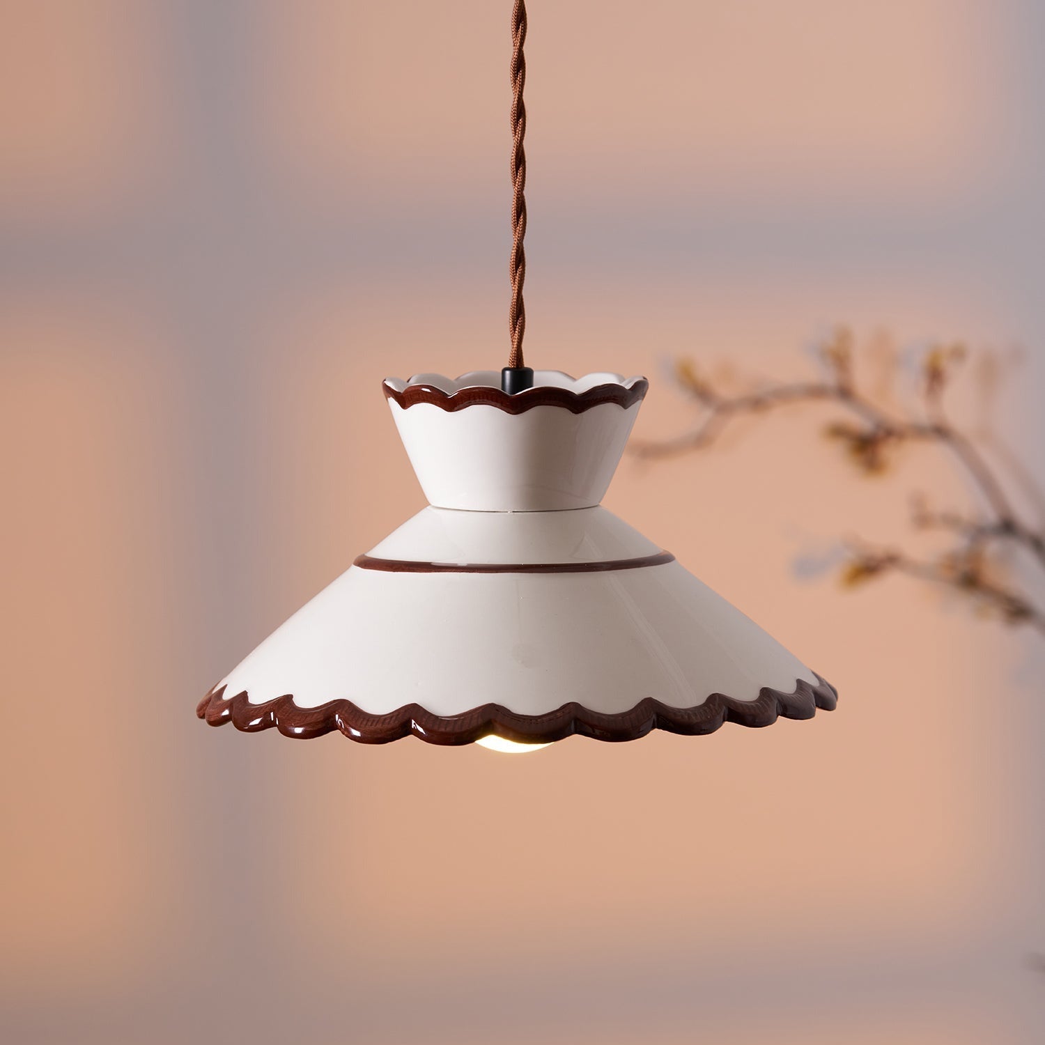 Olivia Lampade a Sospensione Retrò in Ceramica