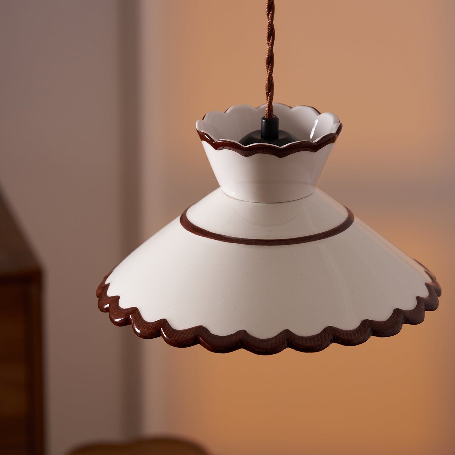 Olivia Lampade a Sospensione Retrò in Ceramica