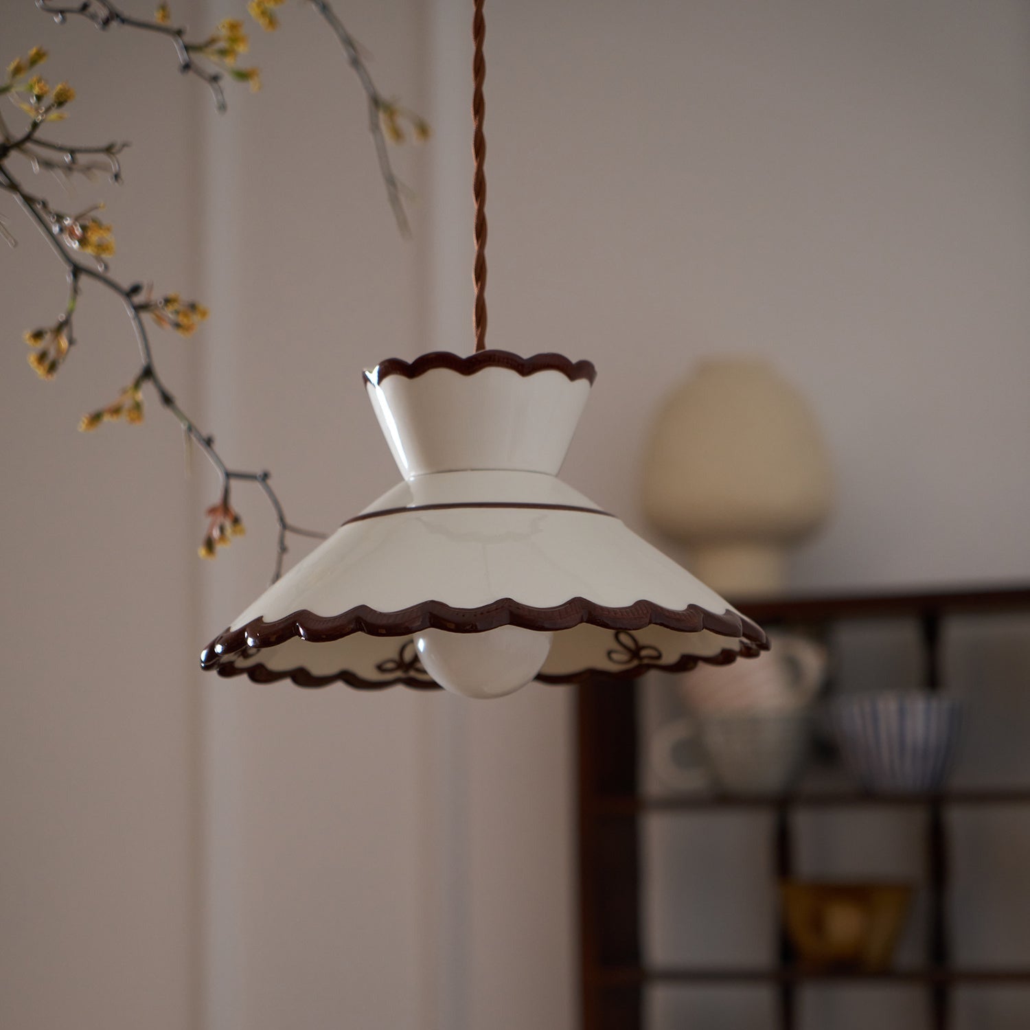 Olivia Lampade a Sospensione Retrò in Ceramica