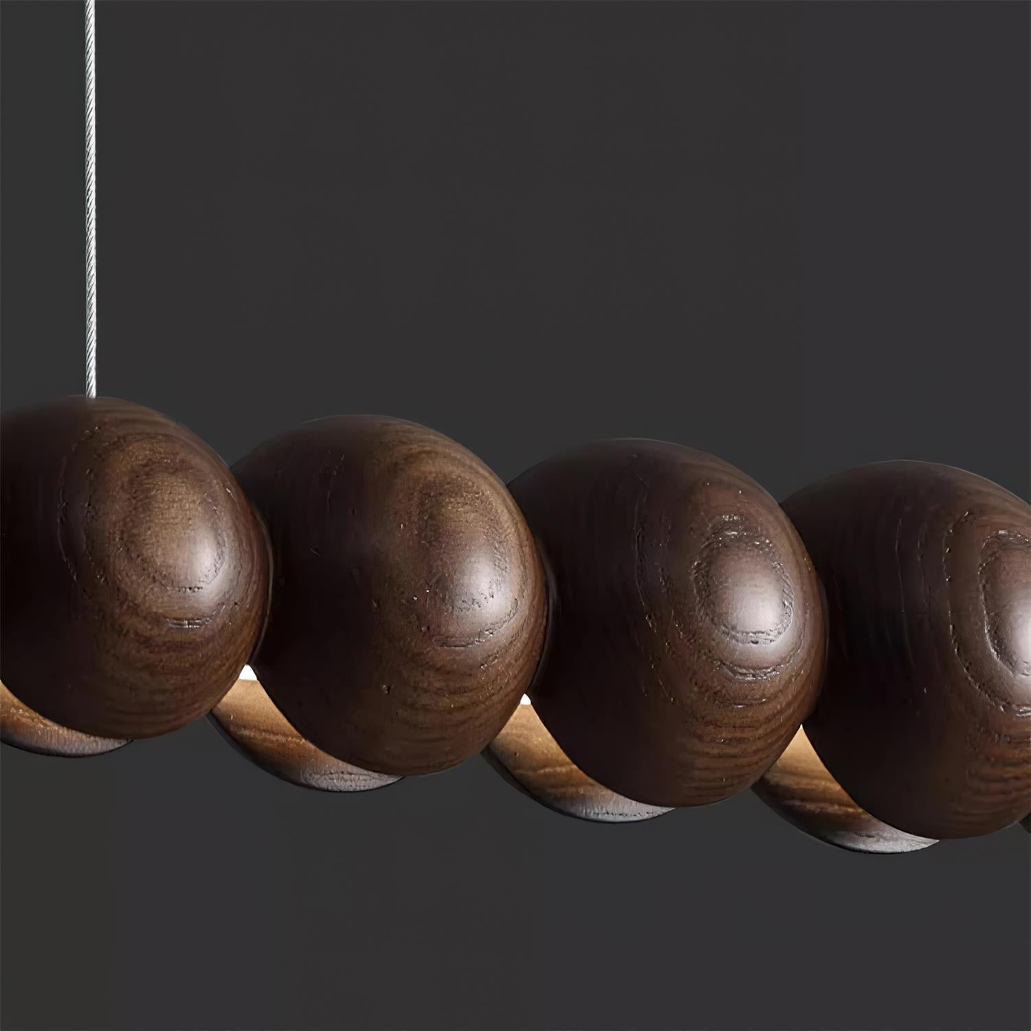 Muto Lampadario in Legno con Perle