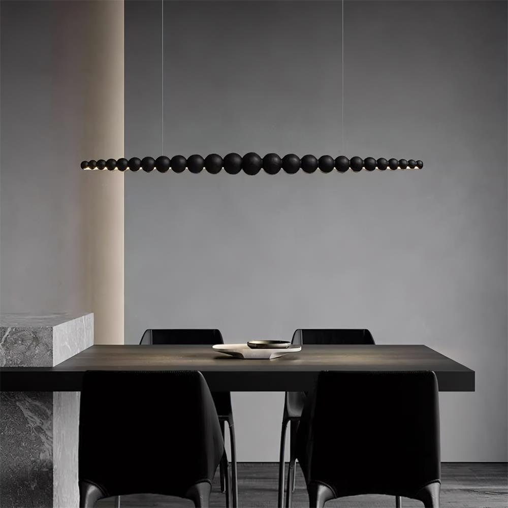 Muto Lampadario in Legno con Perle