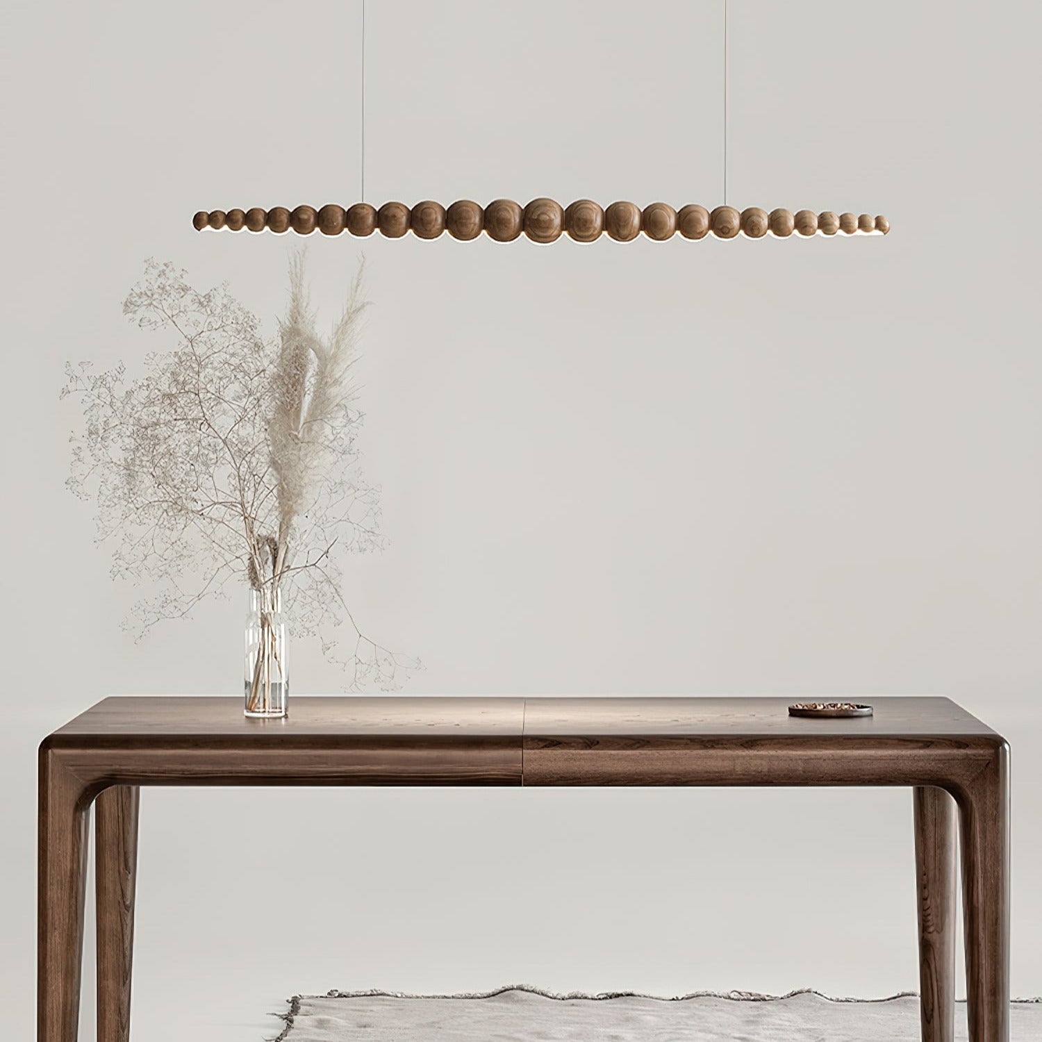 Muto Lampadario in Legno con Perle