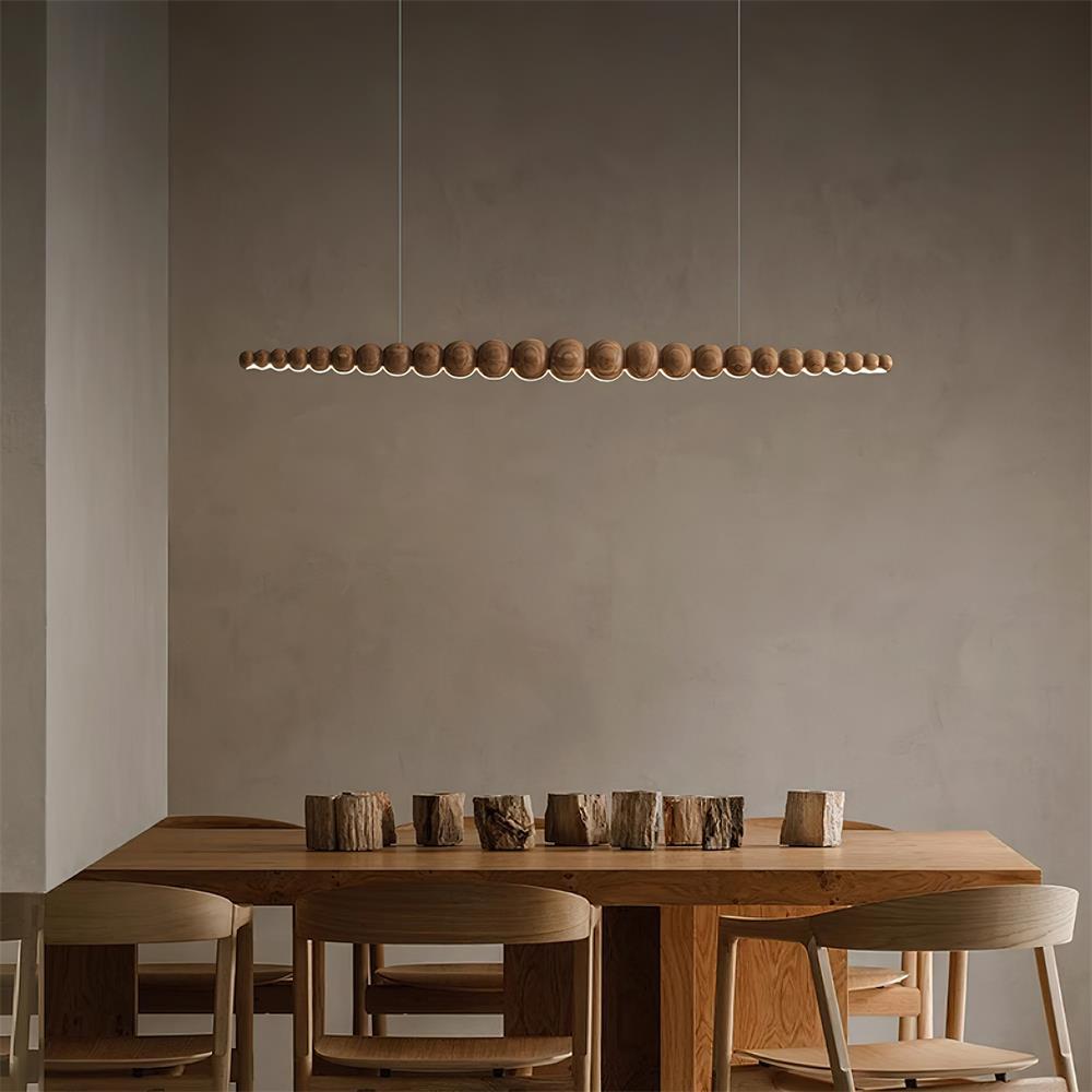 Muto Lampadario in Legno con Perle