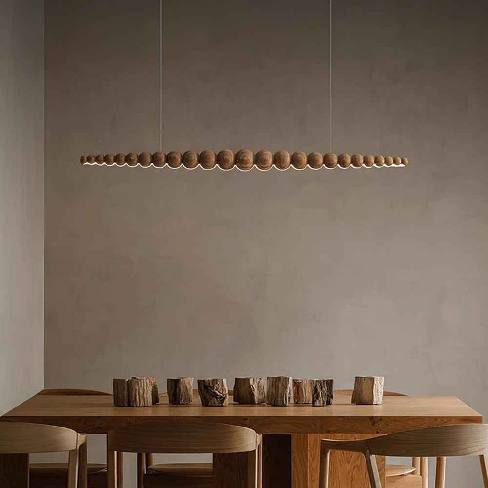 Muto Lampadario in Legno con Perle