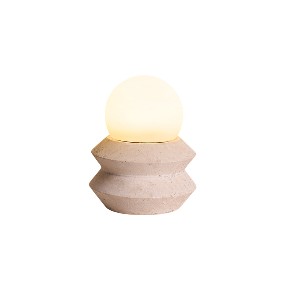 Fin Travertine Table Lamp (Built-in Battery) - Lamp Copper