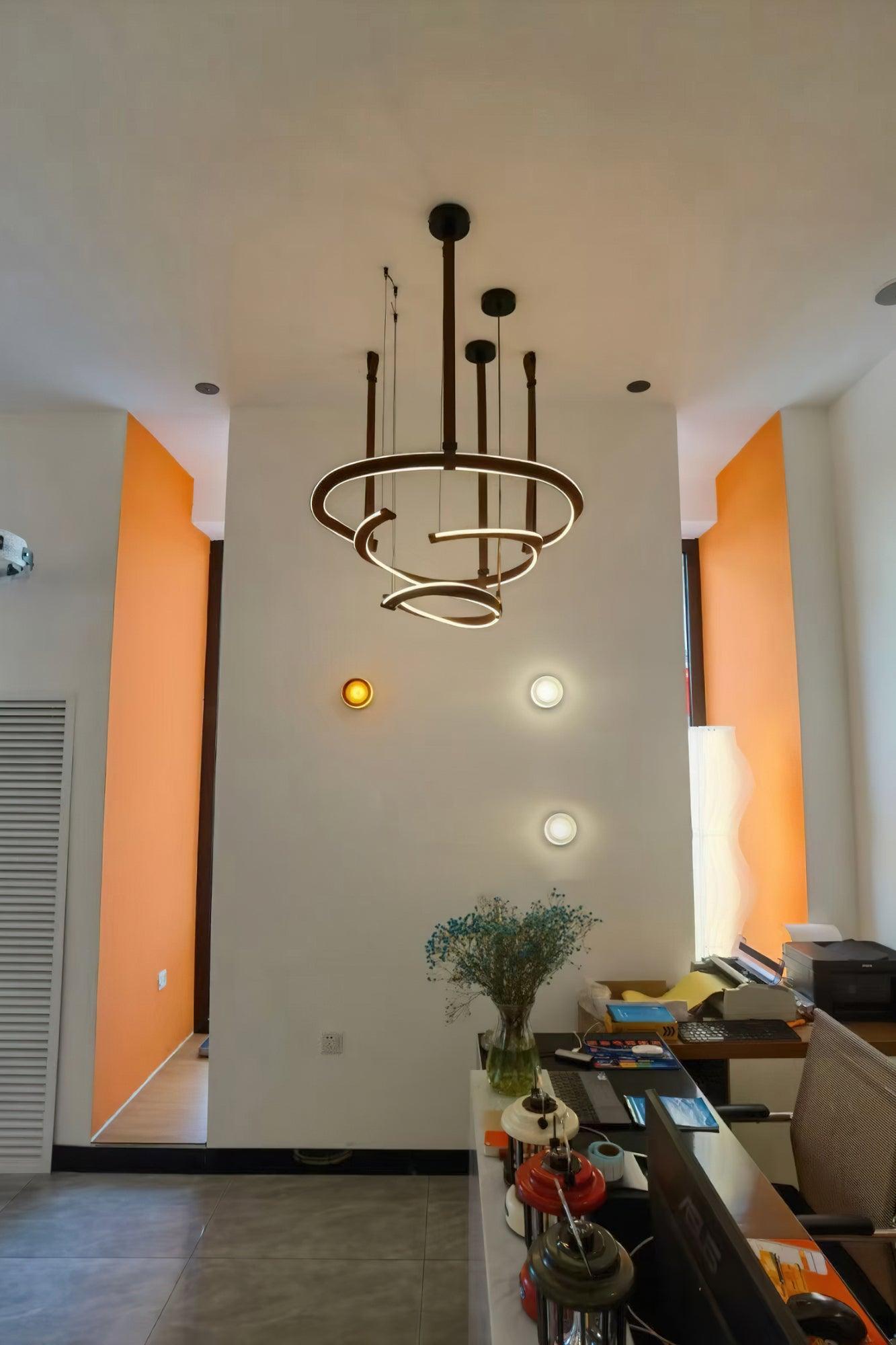 Cesorora Curved Artificial Leather Chandelier - Blowlighting