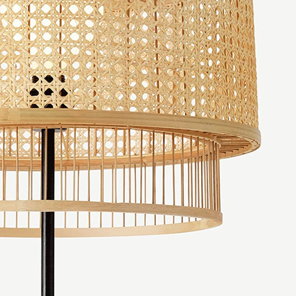 Ritta Naturale LED Lampada da Terra Rattan Soggiorno/Camera da Letto