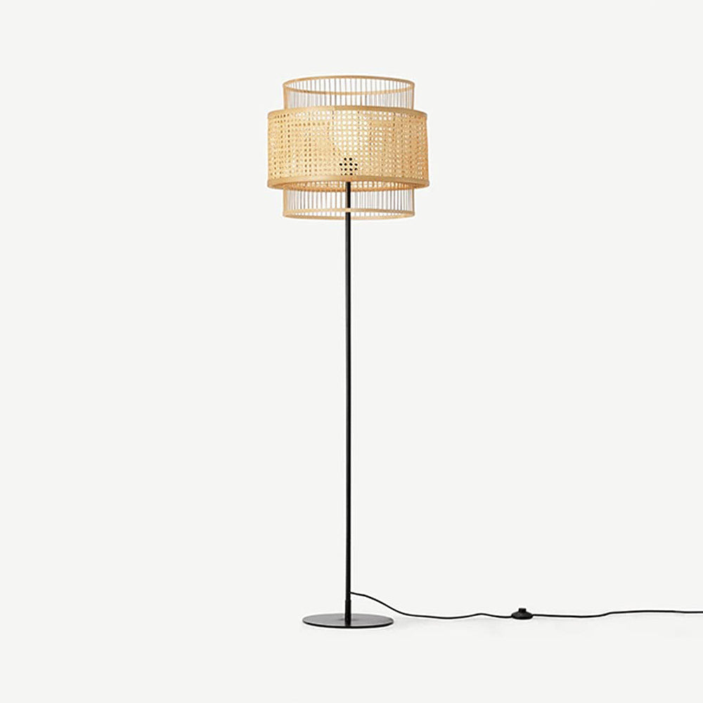 Ritta Naturale LED Lampada da Terra Rattan Soggiorno/Camera da Letto