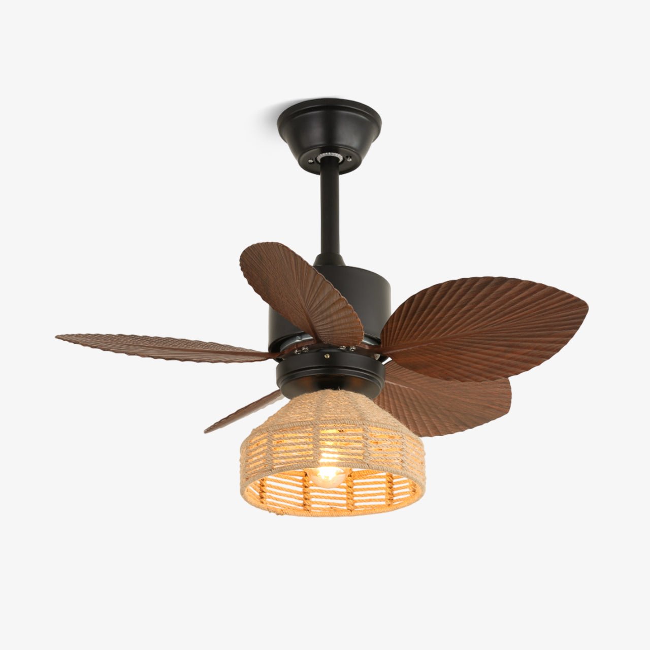 Ventilatore da soffitto Rivora Tropical Rattan con finitura in legno di noce