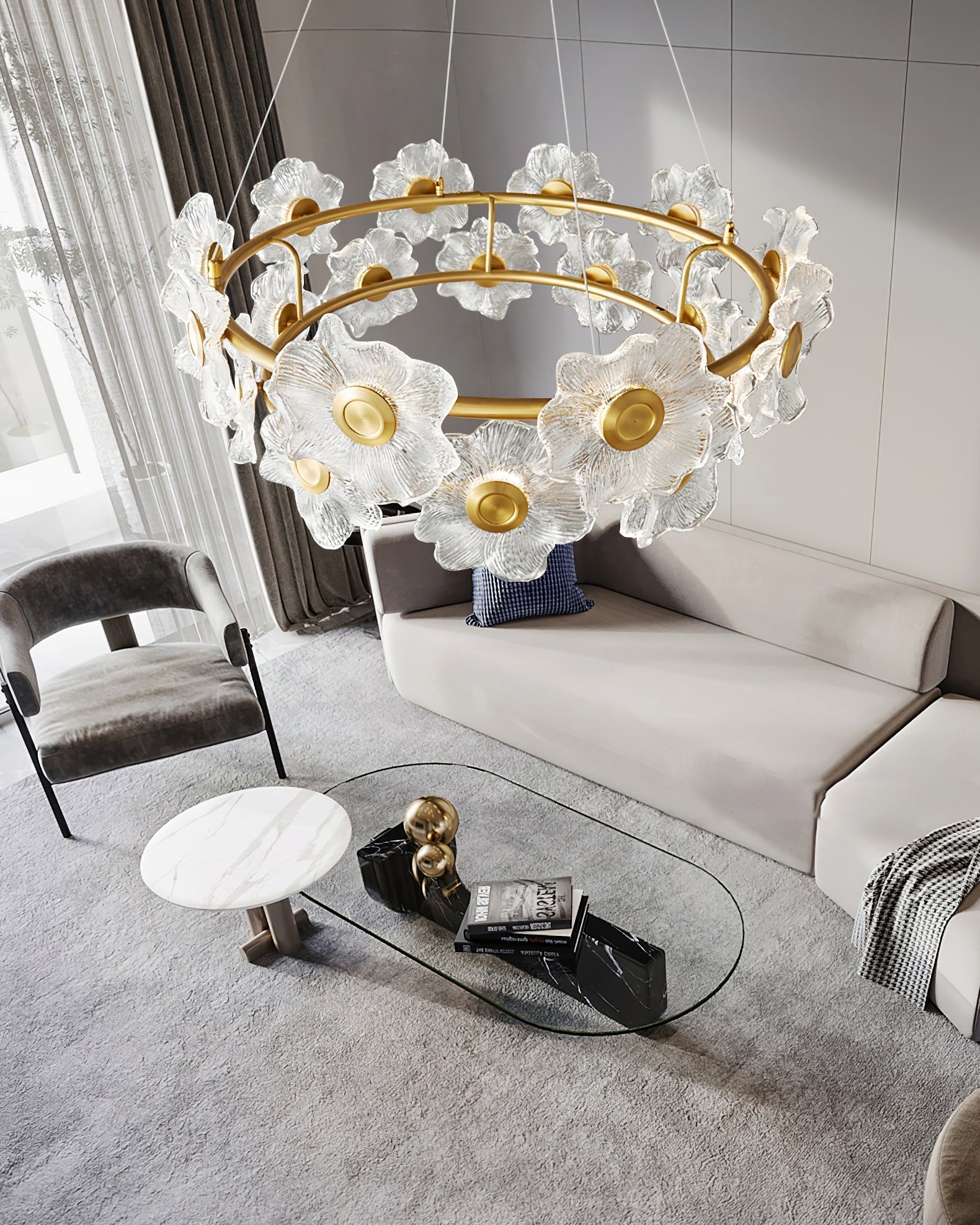 Flora Glass Chandelier - Blowlighting