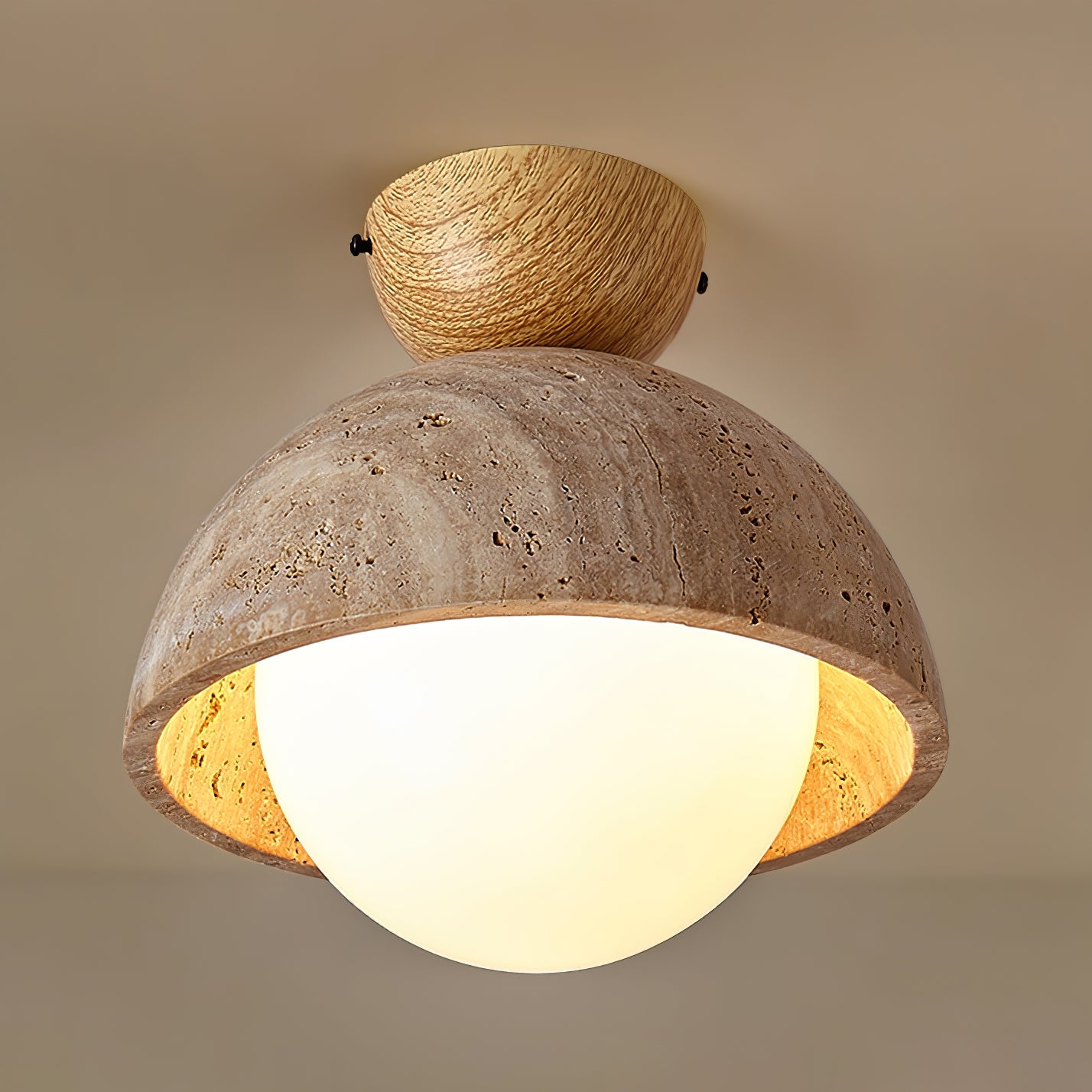 Solana Travertine Ceiling Light - Blowlighting