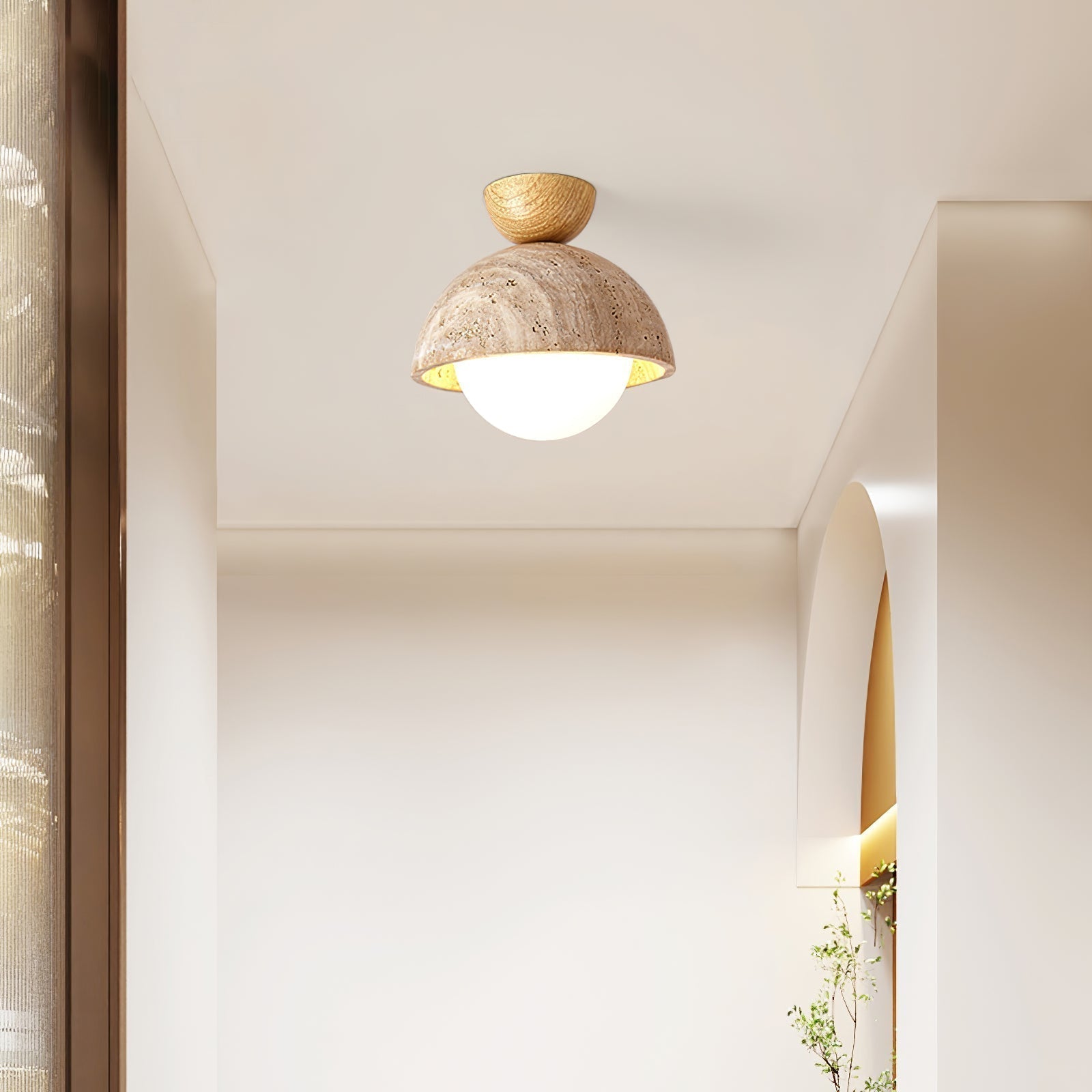 Solana Travertine Ceiling Light - Blowlighting