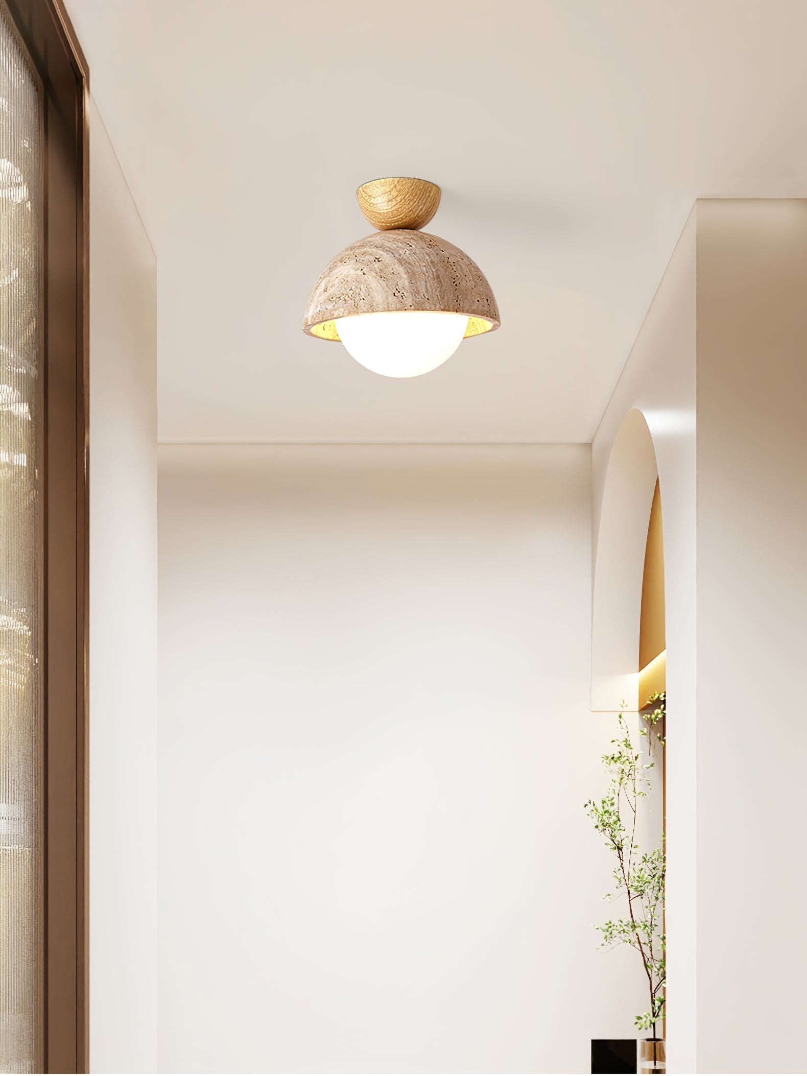 Solana Travertine Ceiling Light - Blowlighting
