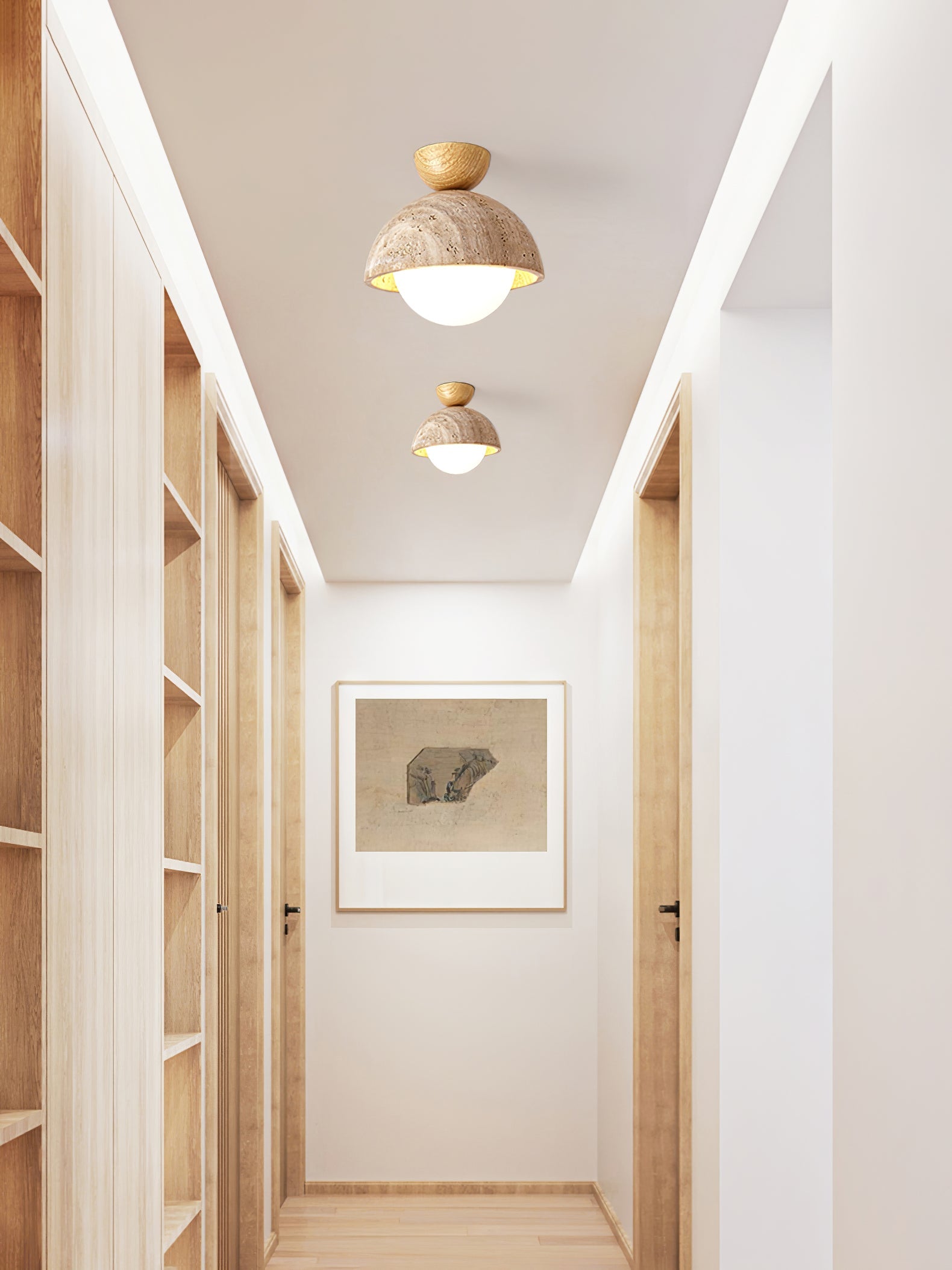 Solana Travertine Ceiling Light - Blowlighting