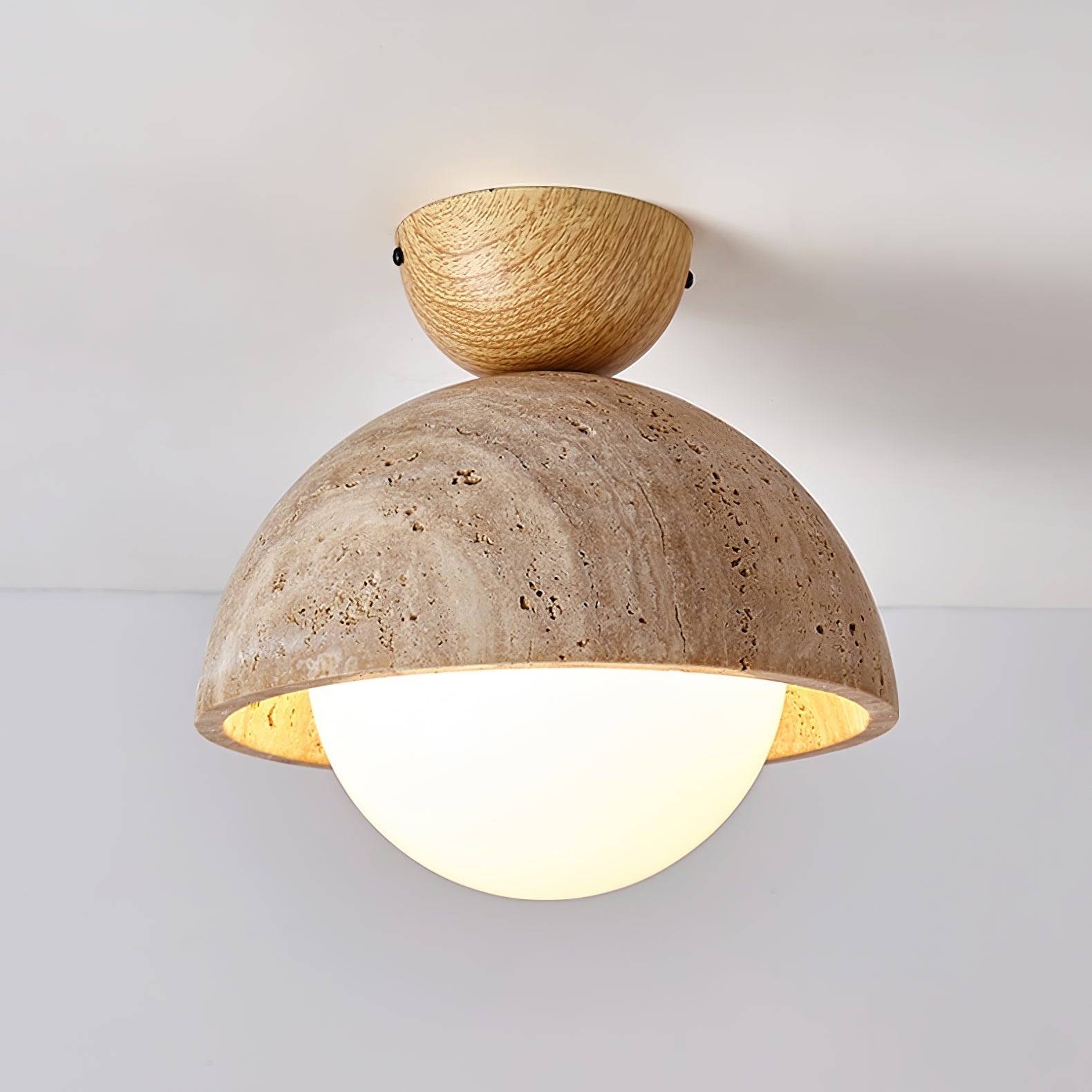 Solana Travertine Ceiling Light - Blowlighting