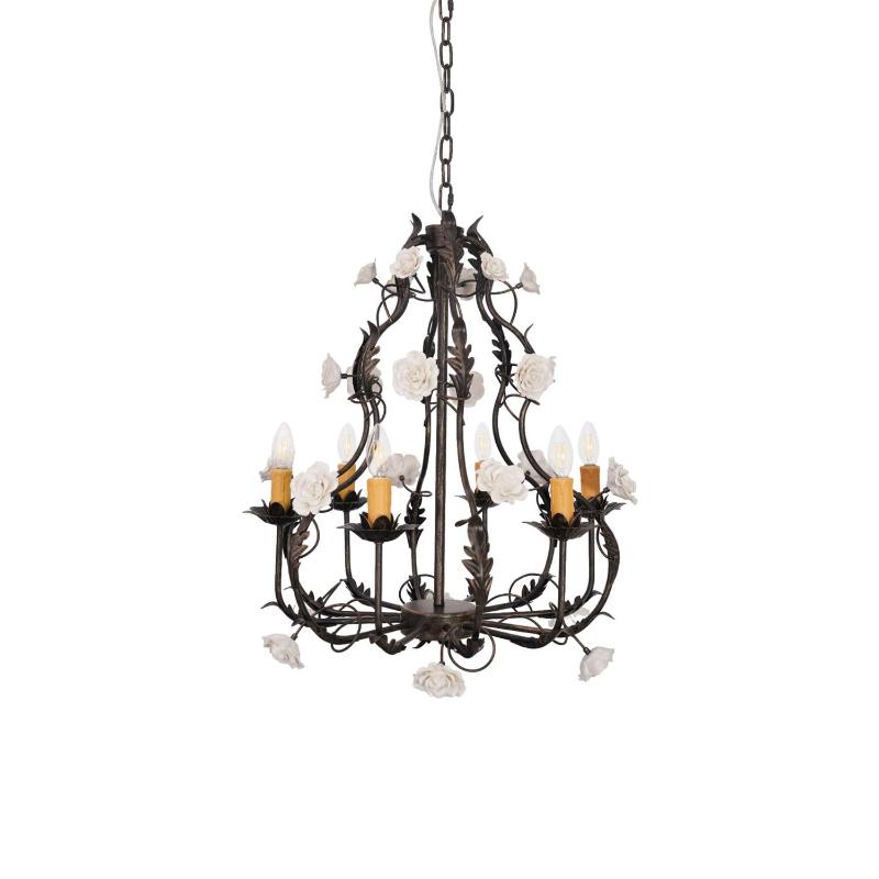 Araeyra Postmodern Luxury Rose Metal Ceramic Chandelier - Lamp Copper
