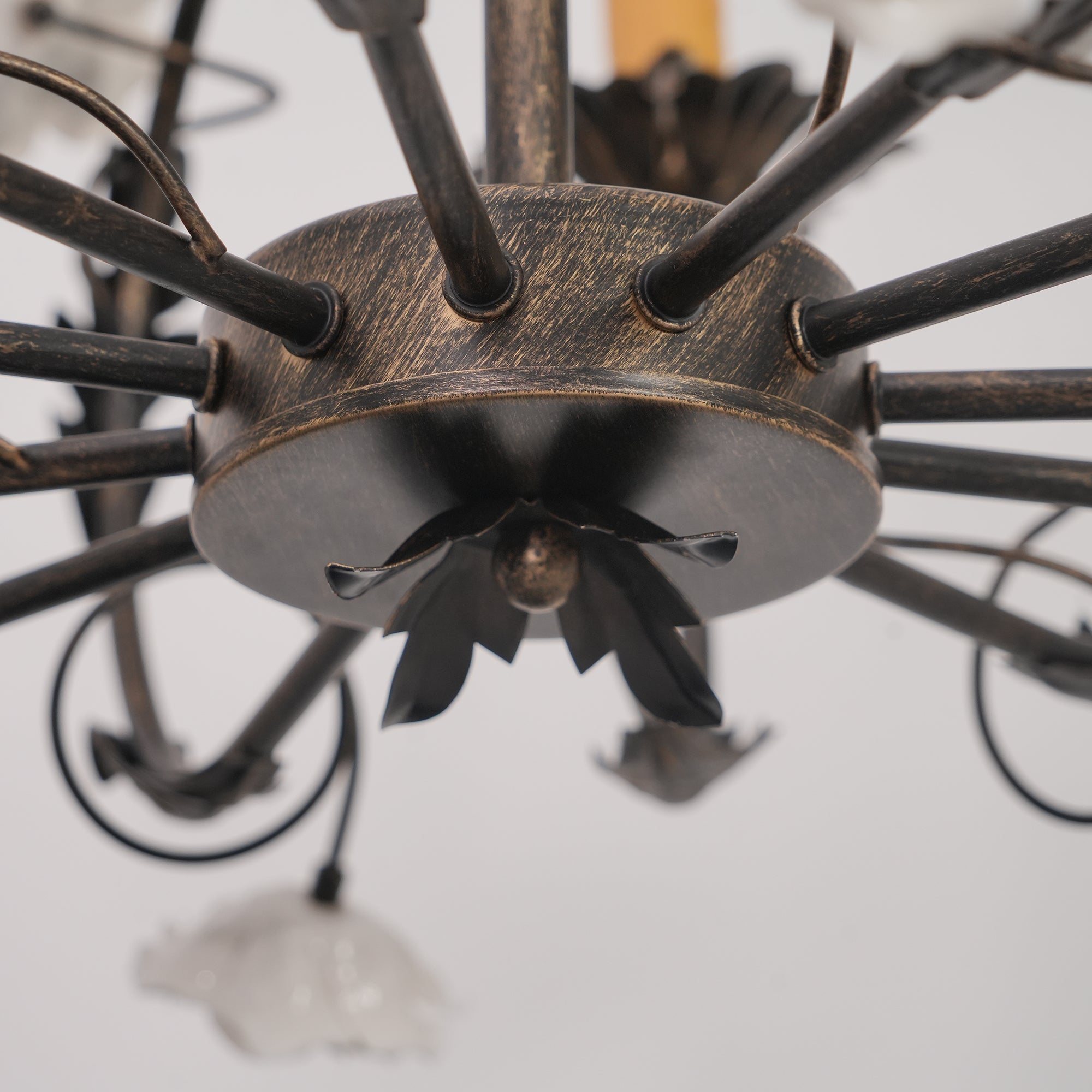 Araeyra Postmodern Luxury Rose Metal Ceramic Chandelier - Lamp Copper