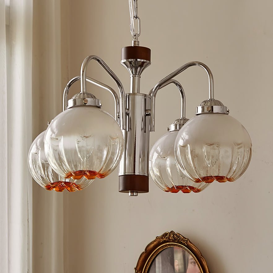 Ulliria Nordic Art Flower Walnut Glass Chandelier - Blowlighting