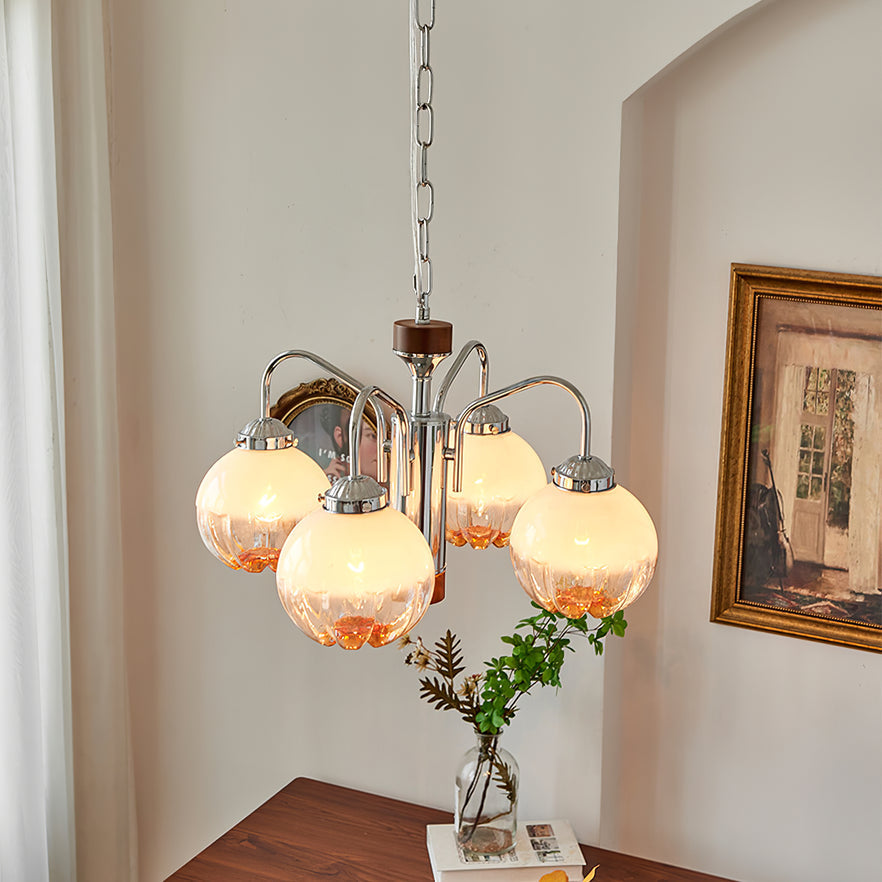 Ulliria Nordic Art Flower Walnut Glass Chandelier - Blowlighting