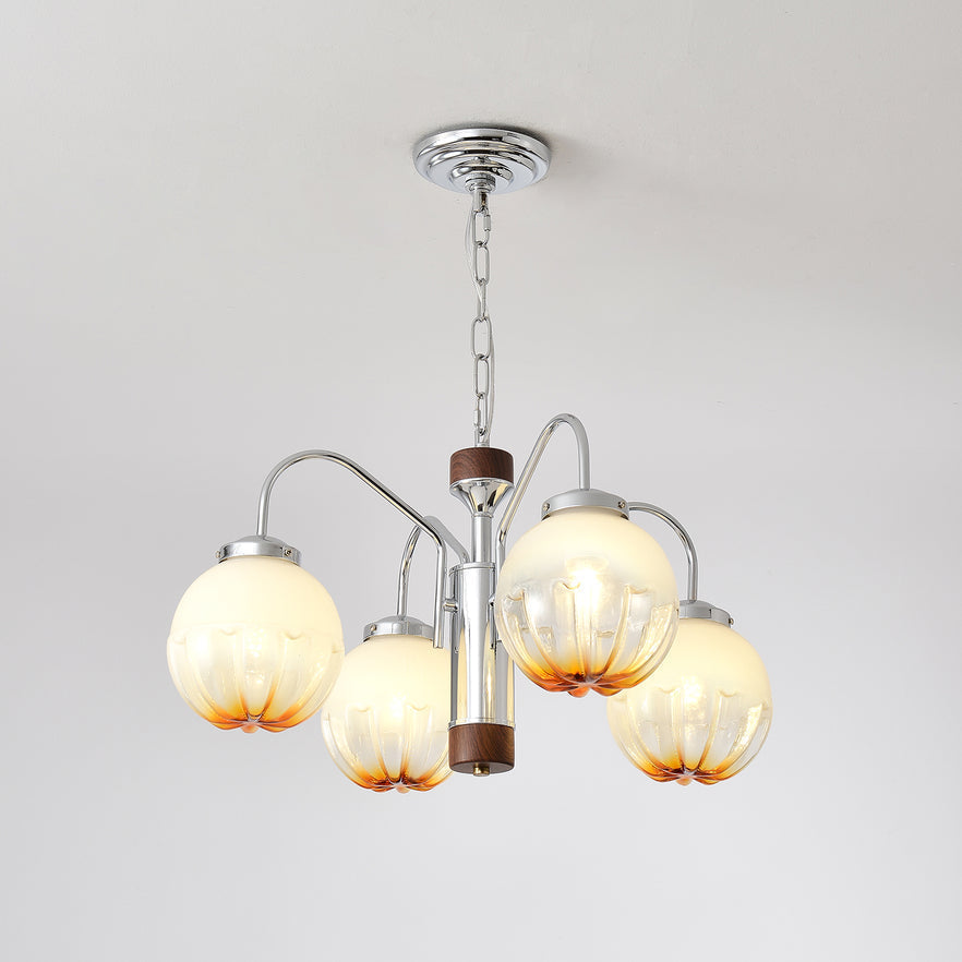 Ulliria Nordic Art Flower Walnut Glass Chandelier - Blowlighting