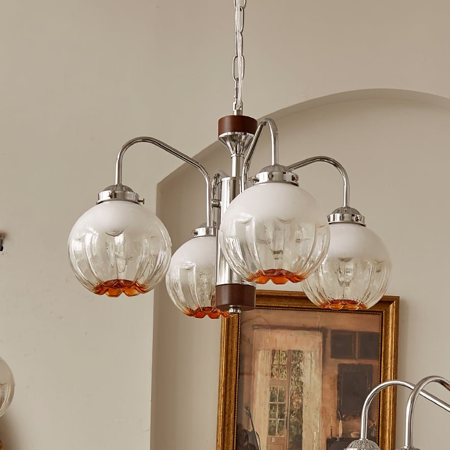 Ulliria Nordic Art Flower Walnut Glass Chandelier - Blowlighting
