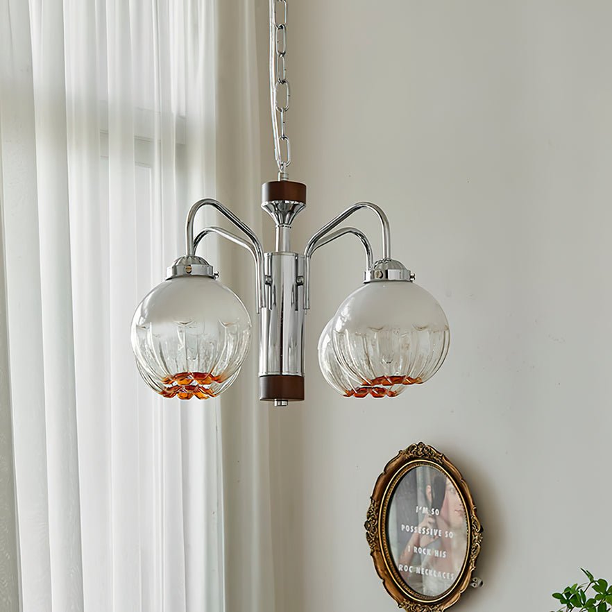 Ulliria Nordic Art Flower Walnut Glass Chandelier - Blowlighting