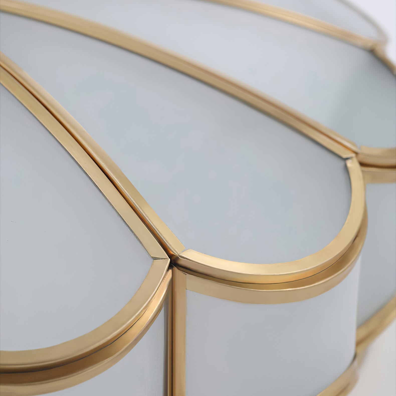 Viraean Modern Minimalist Flower Shape Brass Glass Ceiling Lamp - Lamp Copper