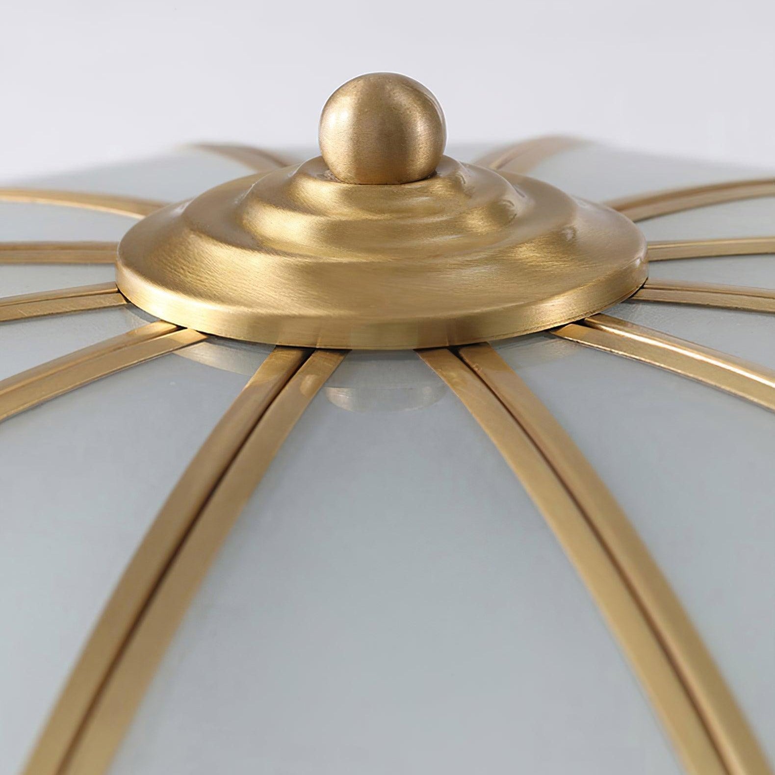 Tiffany Lampada da Soffitto a Forma di Fiore in Vetro Opaco e Ottone