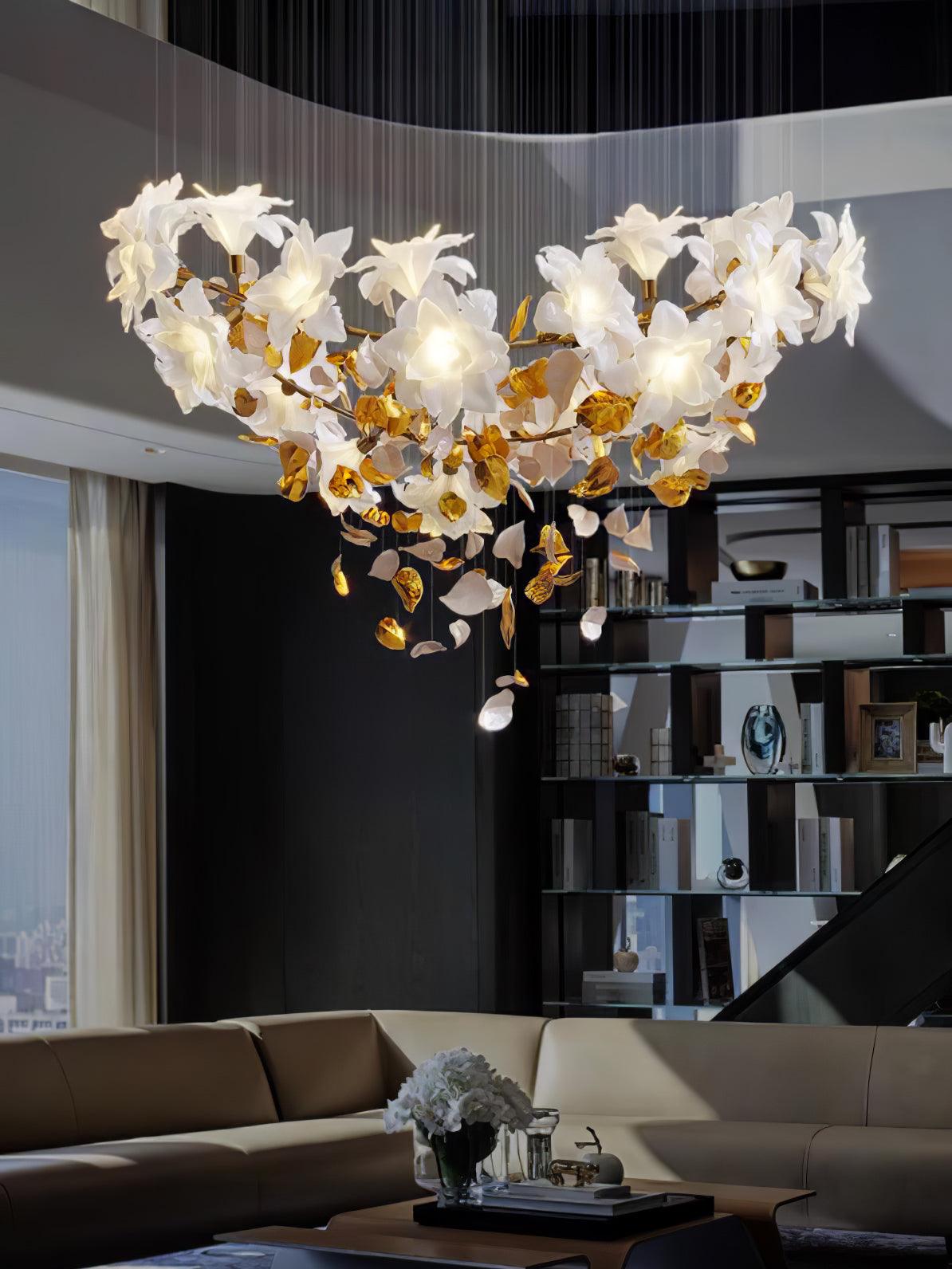 Flying Flowers Fluttering Chandelier - Blowlighting