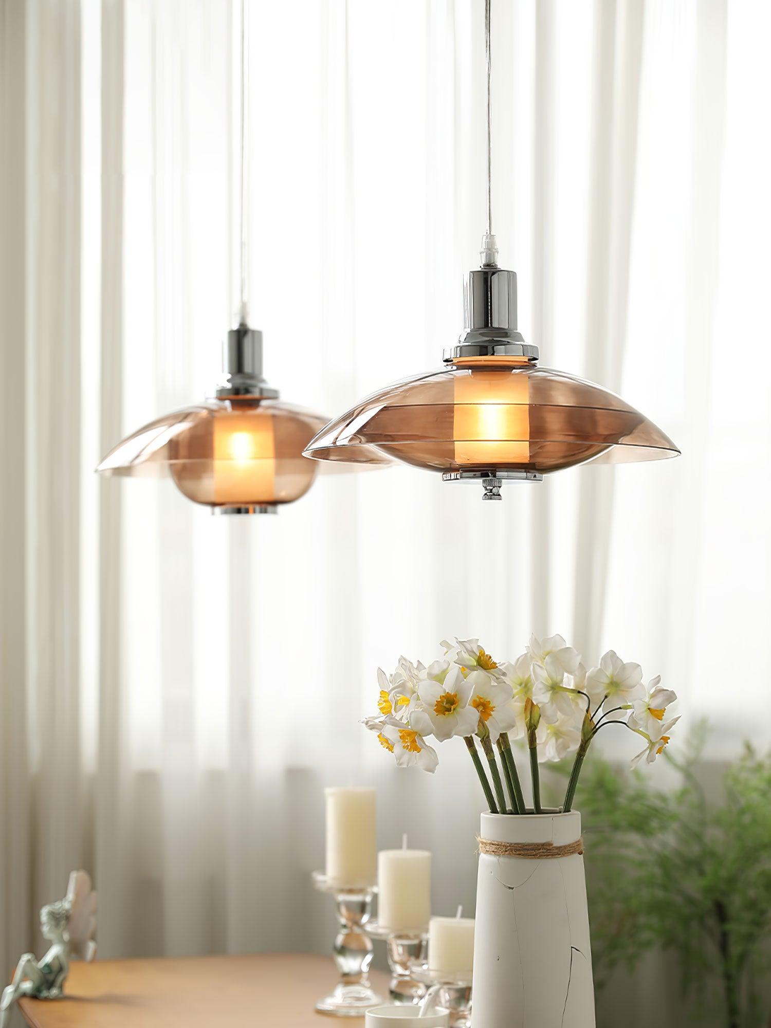 Flying Saucer Chrome Pendant Light - Blowlighting