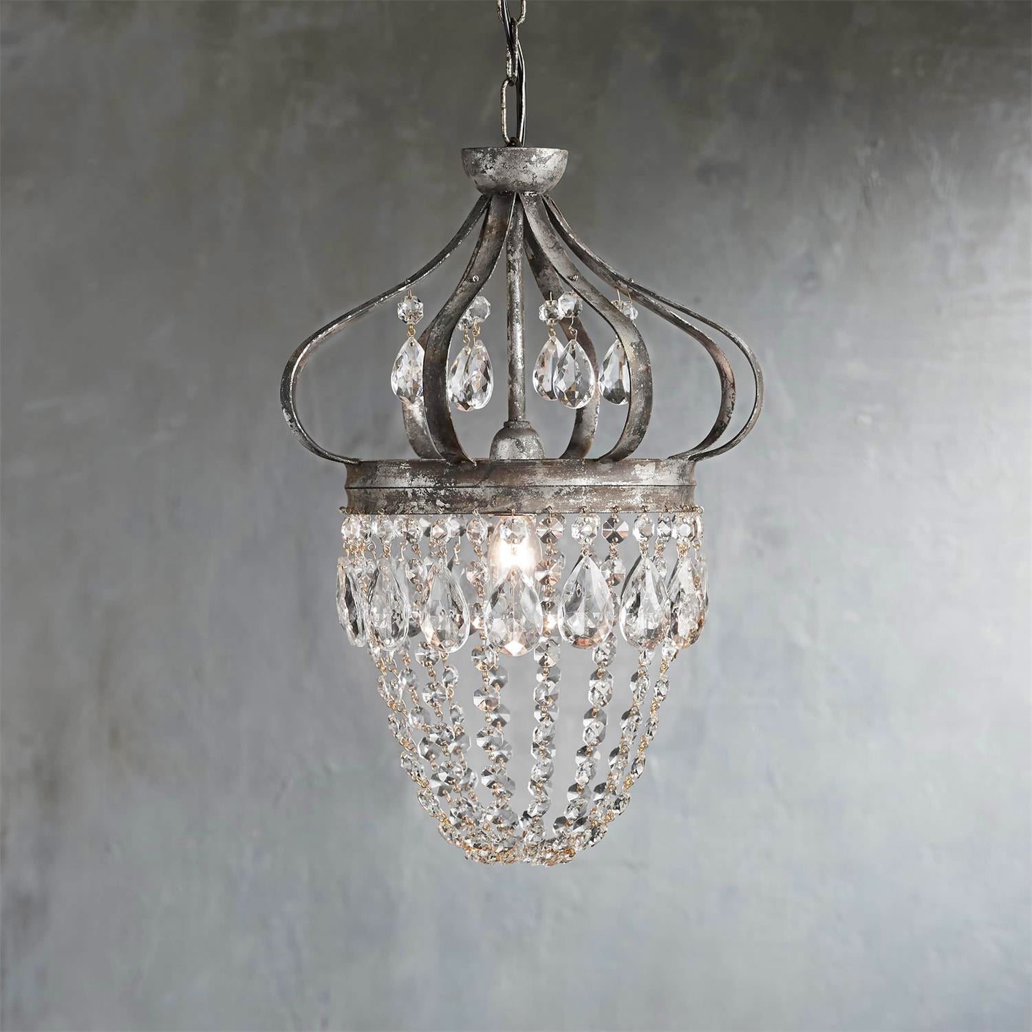 Abella Tear Drop Crystal Chandelier - Lamp Copper
