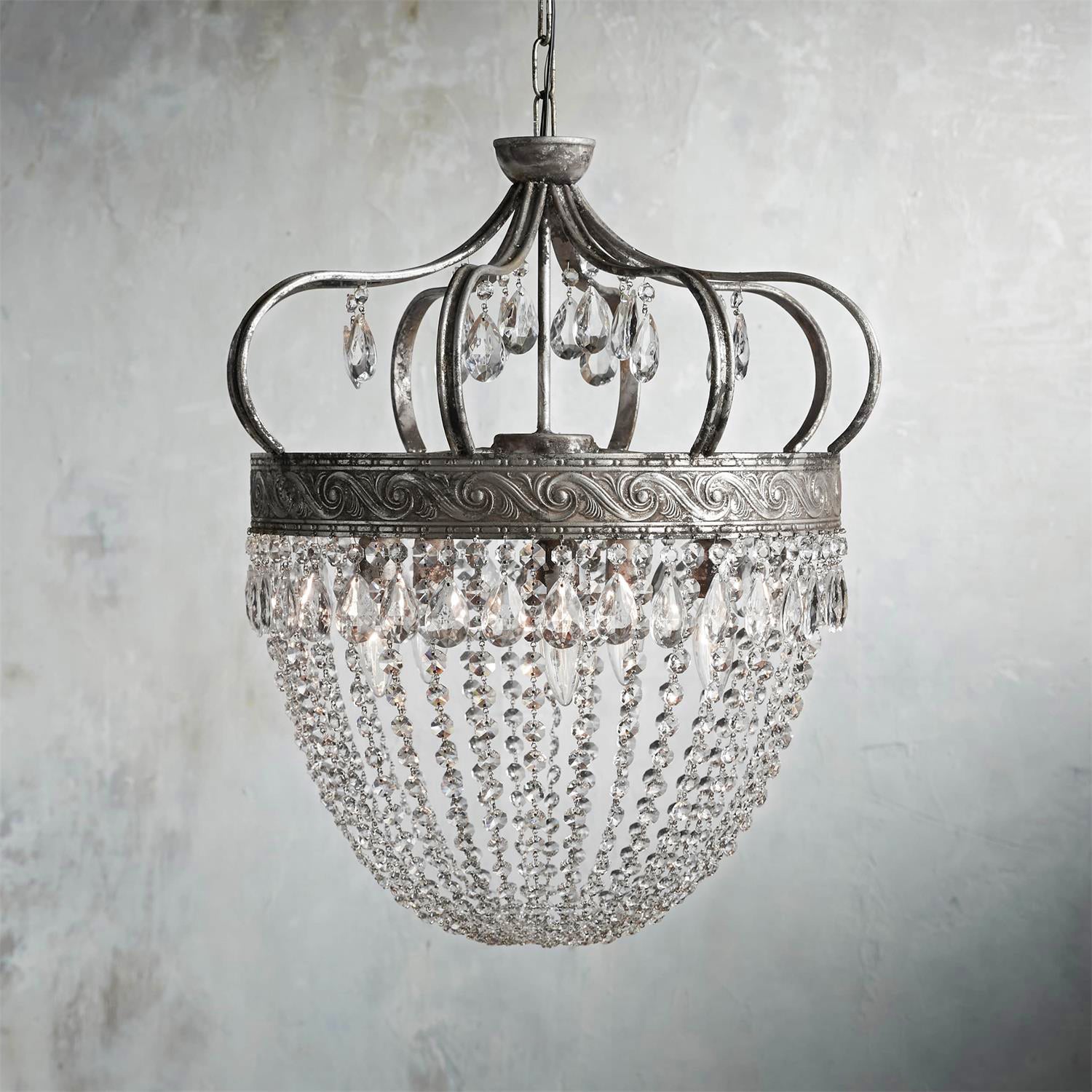 Abella Tear Drop Crystal Chandelier - Lamp Copper