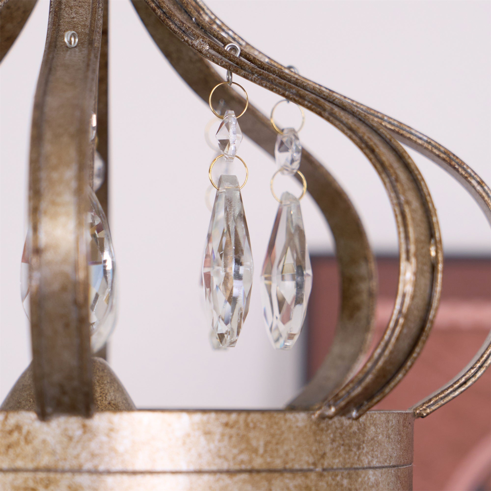 Abella Tear Drop Crystal Chandelier - Lamp Copper