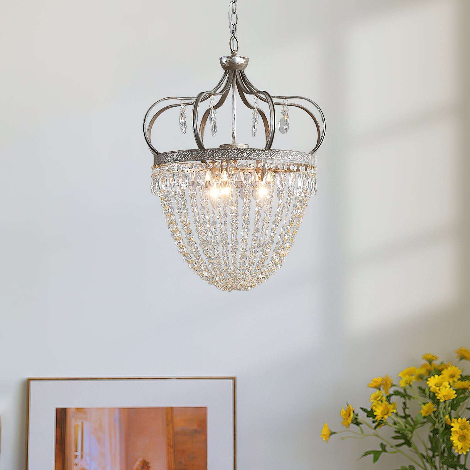 Abella Tear Drop Crystal Chandelier - Lamp Copper