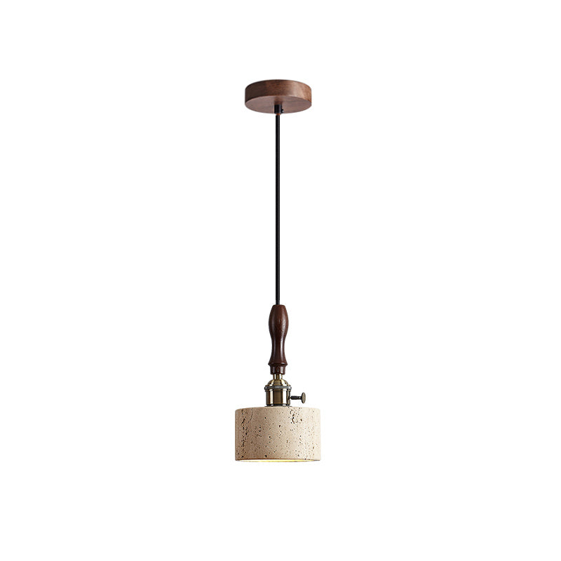 Sycaran Modern Minimalist Walnut Travertine Pendant Lamp - Lamp Copper