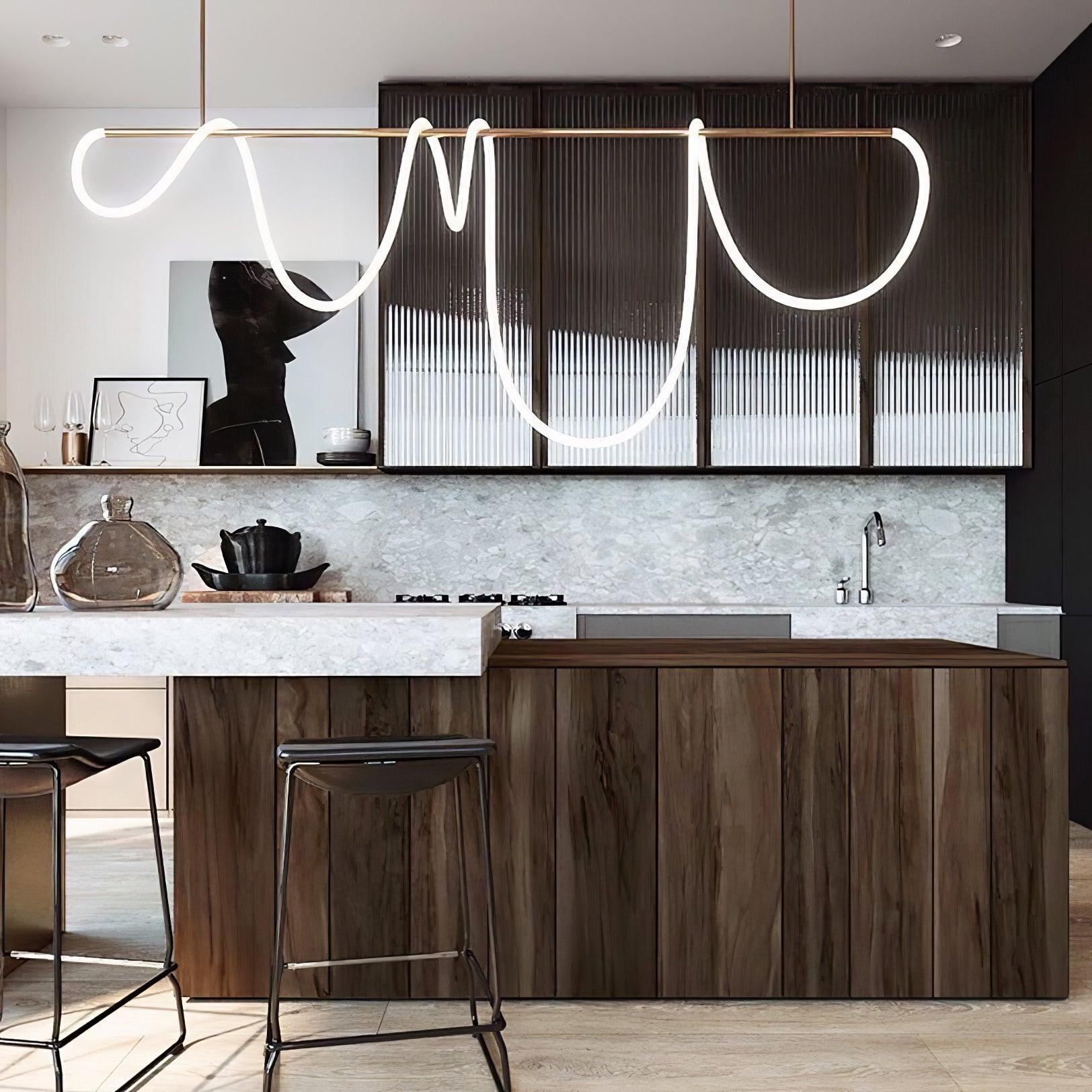 Lustra Chandelier Flexible Silicone Curve Modern Elegant - Letslighting