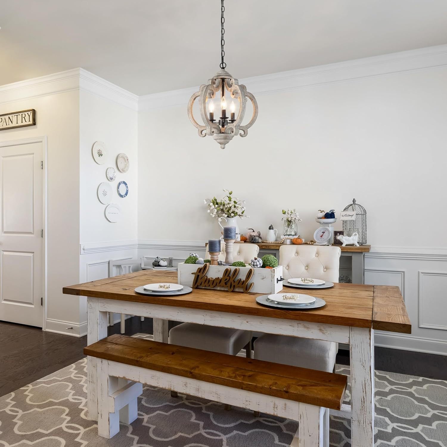 Myviniel Vintage Industrial Wooden Metal Pendant Lamp - Lamp Copper