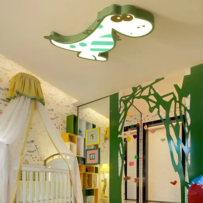 Arisha Moderno Arishao Drago Bambini Plafoniere Acrilico Verde/Rosa Soggiorno