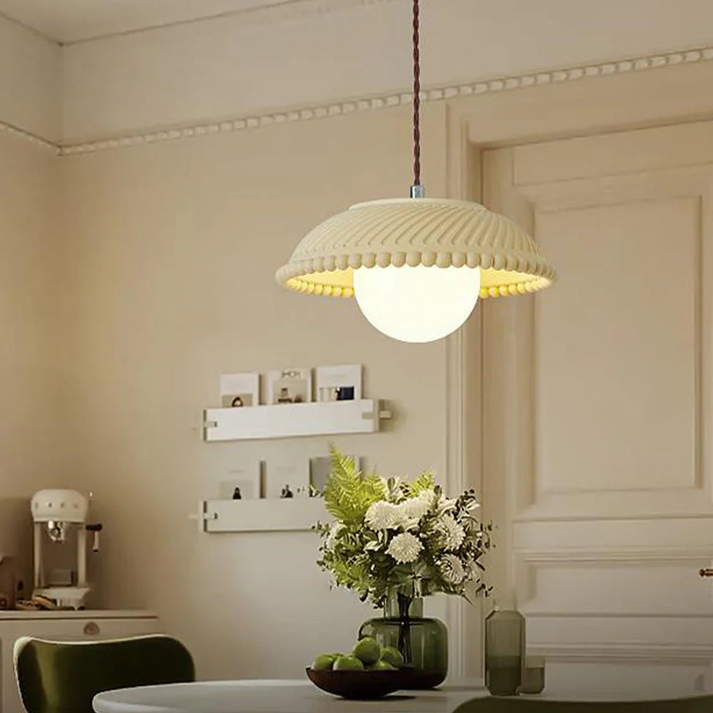 Aria Moderno LED Metallo Vetro Resina Sospensione Bianco Soggiorno Camera da letto