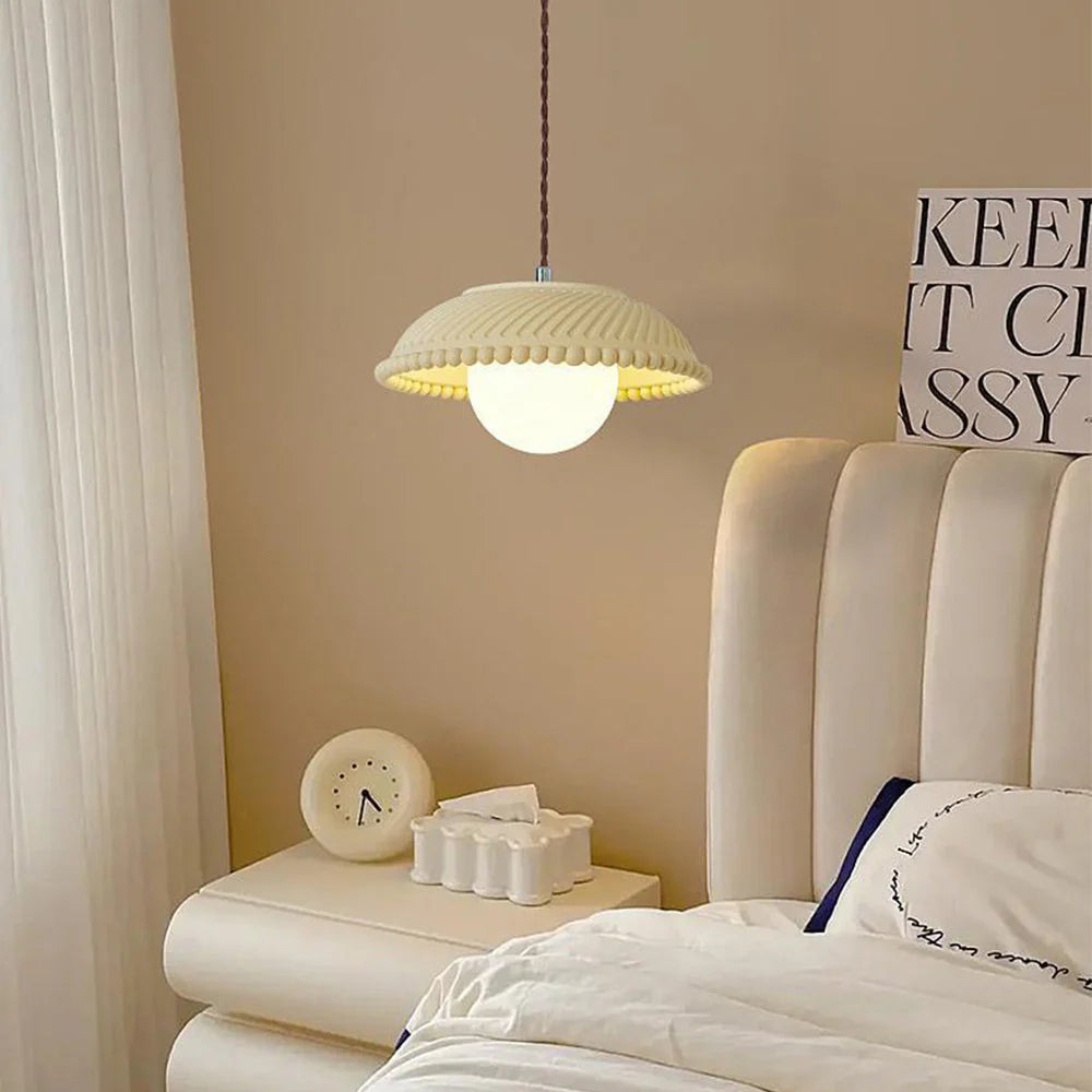 Aria Moderno LED Metallo Vetro Resina Sospensione Bianco Soggiorno Camera da letto