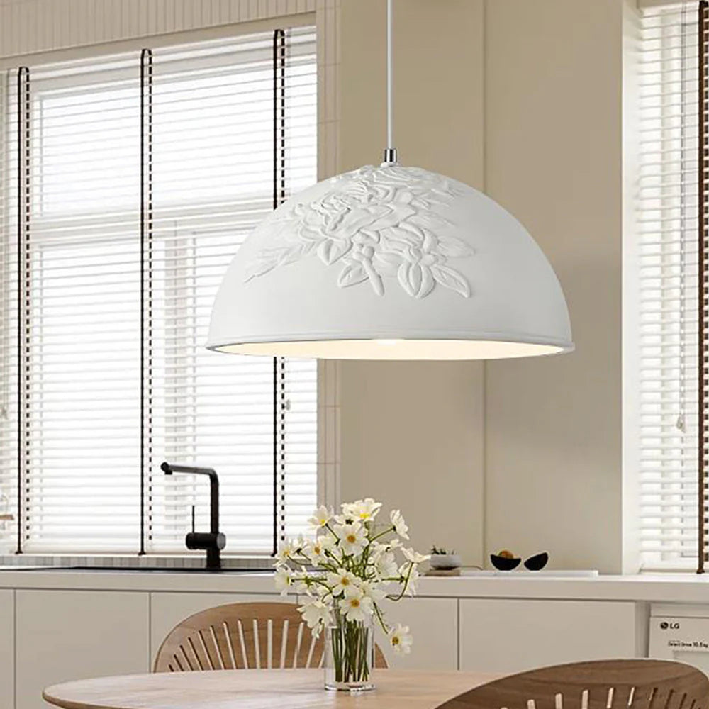 Aria Francese LED Metallo Resina Sospensione Crema Latte Soggiorno Camera da letto