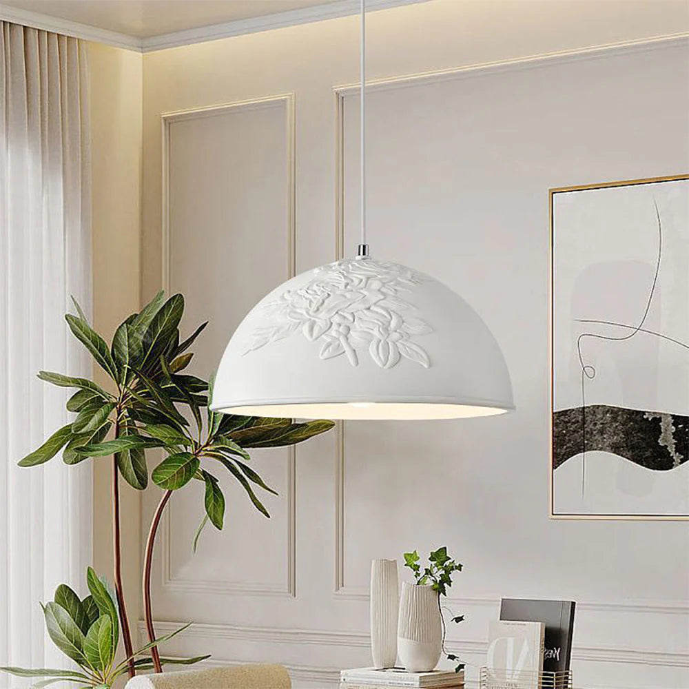 Aria Francese LED Metallo Resina Sospensione Crema Latte Soggiorno Camera da letto