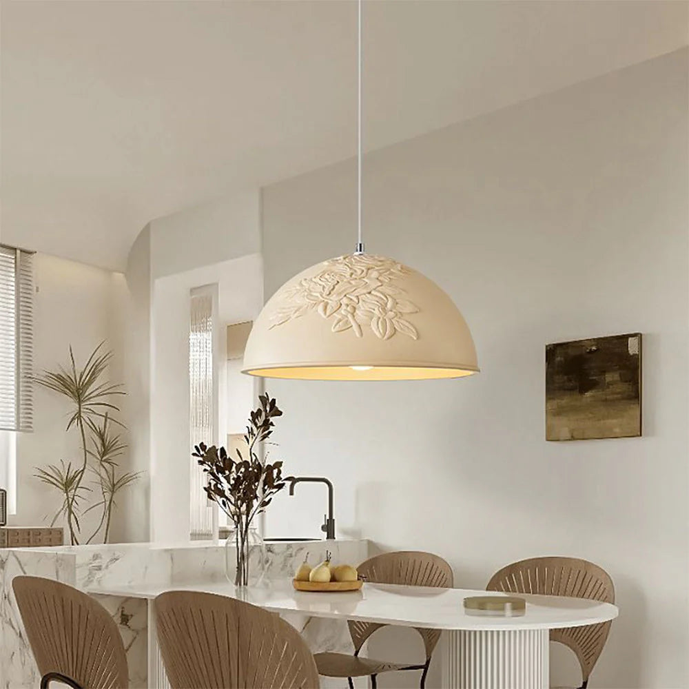 Aria Francese LED Metallo Resina Sospensione Crema Latte Soggiorno Camera da letto
