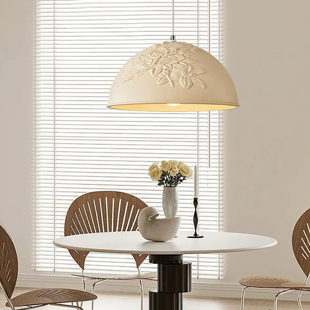 Aria Francese LED Metallo Resina Sospensione Crema Latte Soggiorno Camera da letto