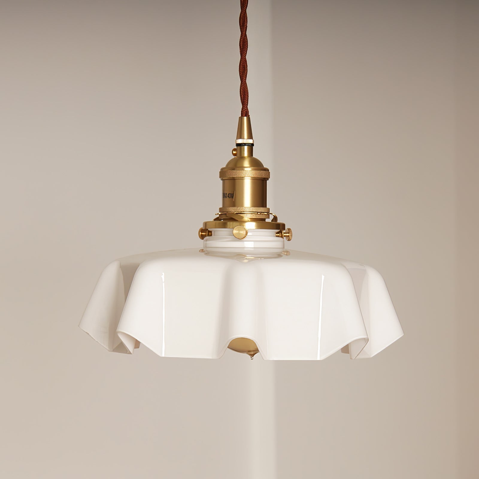 Aria Lampada a Sospensione Stile Rustico con Paralume Increspato