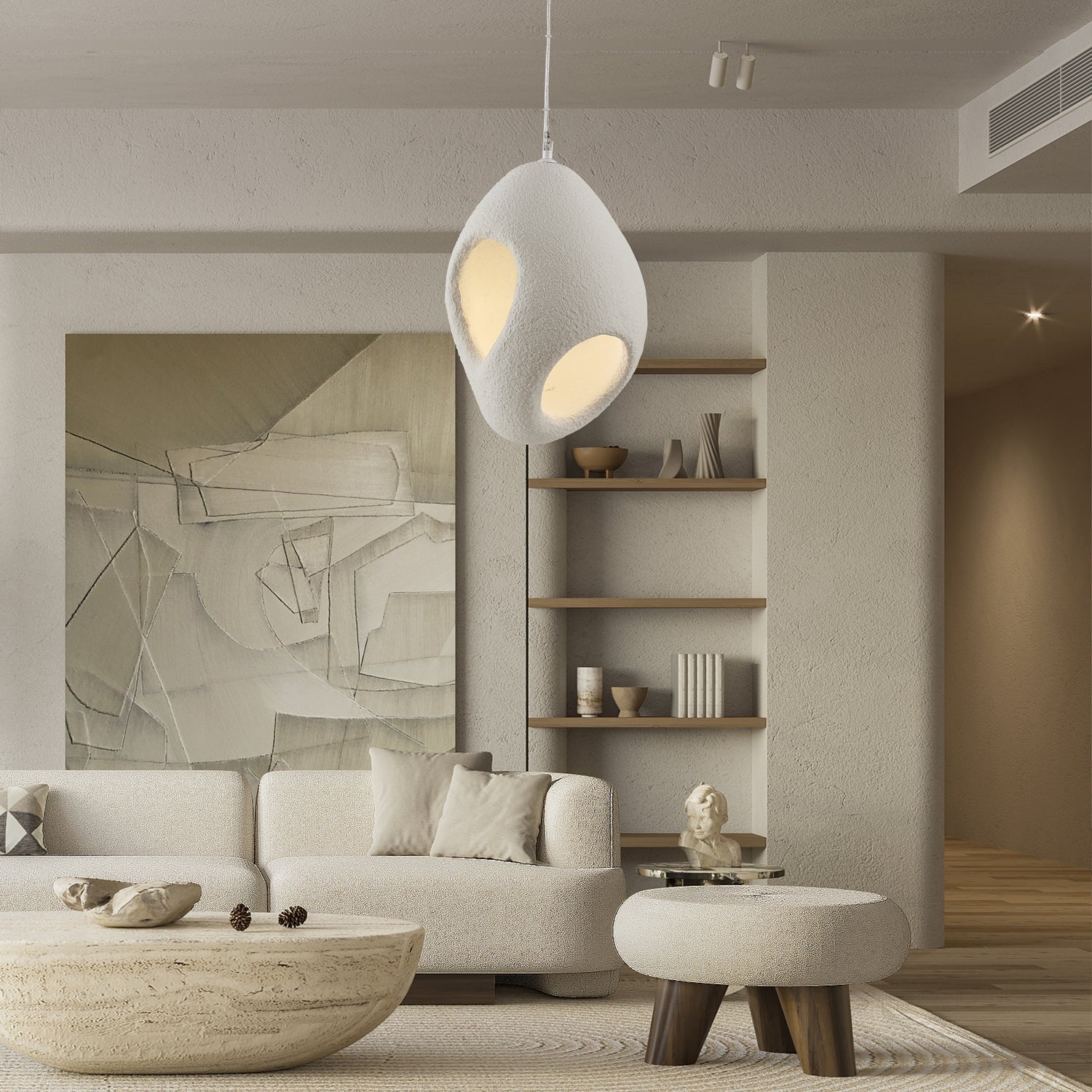 Zavelyra Textured Resin Pendant Light - Blowlighting