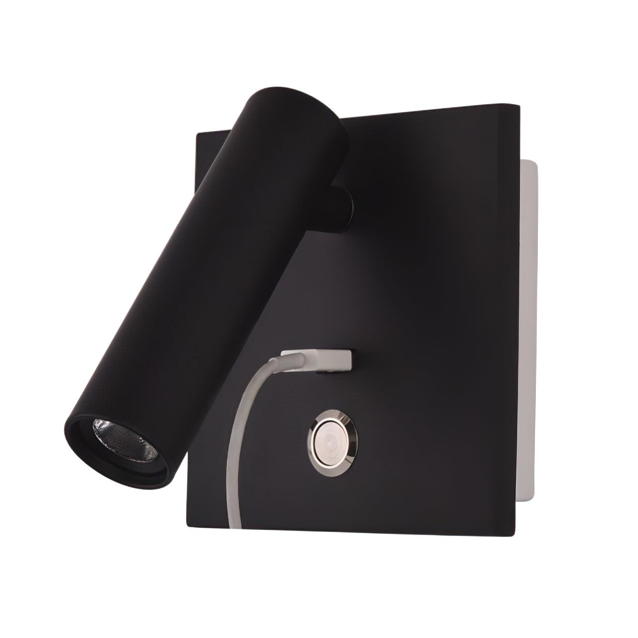 Black Bedside USB Wall Light - Blowlighting
