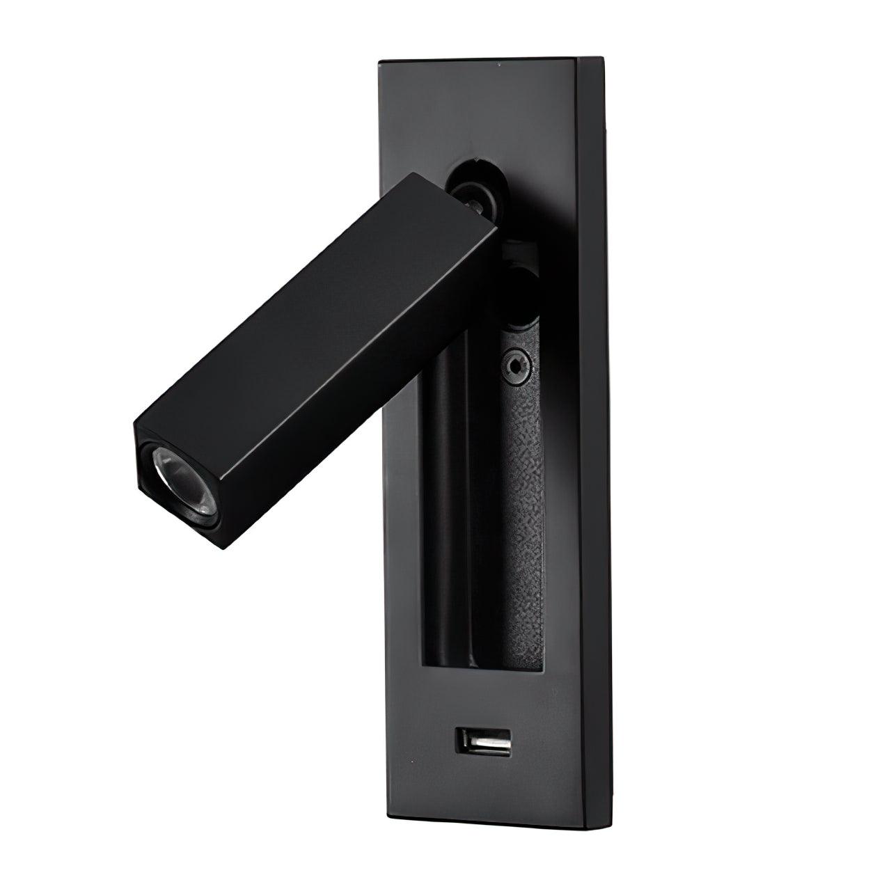 Black Bedside USB Wall Light - Blowlighting