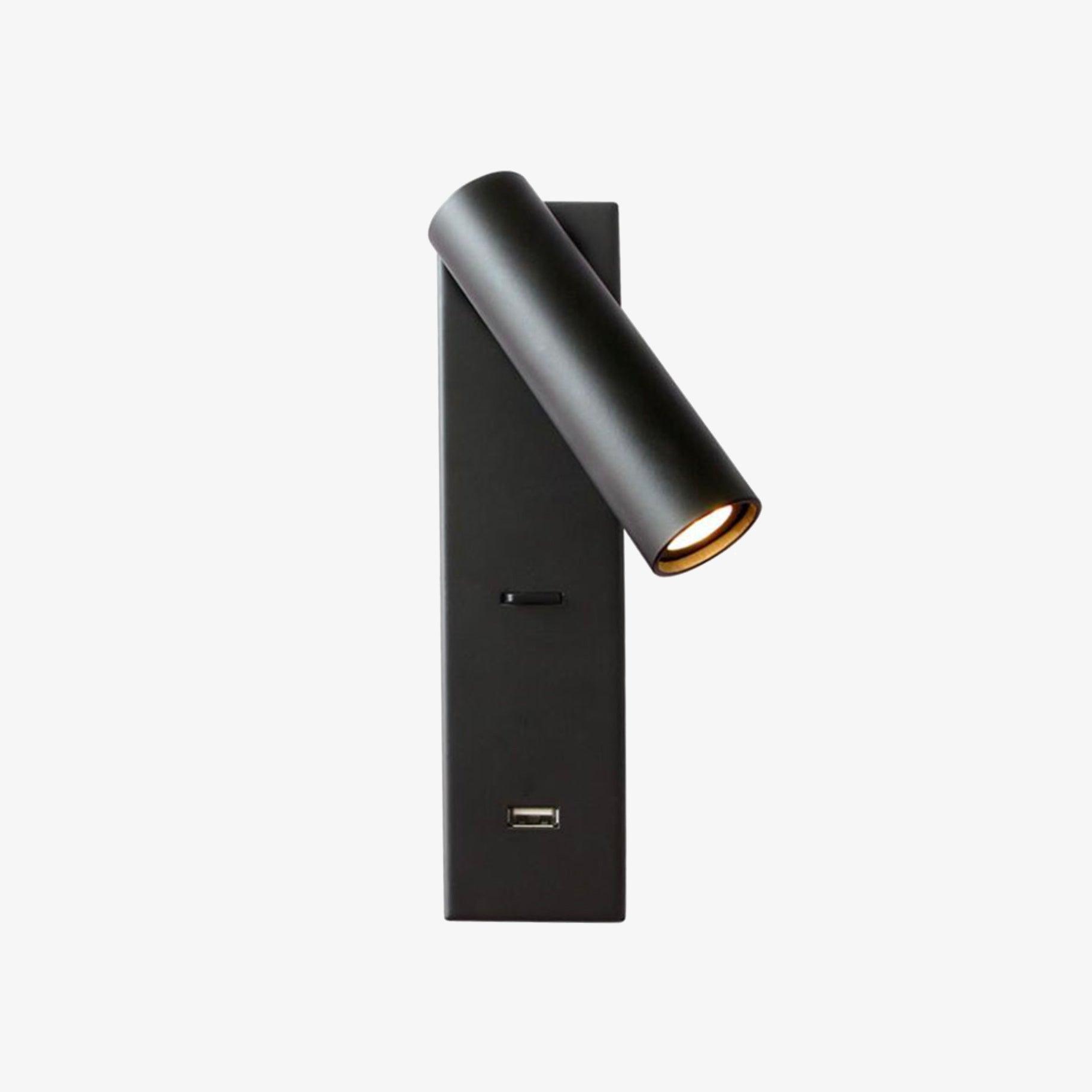 Black Bedside USB Wall Light - Blowlighting